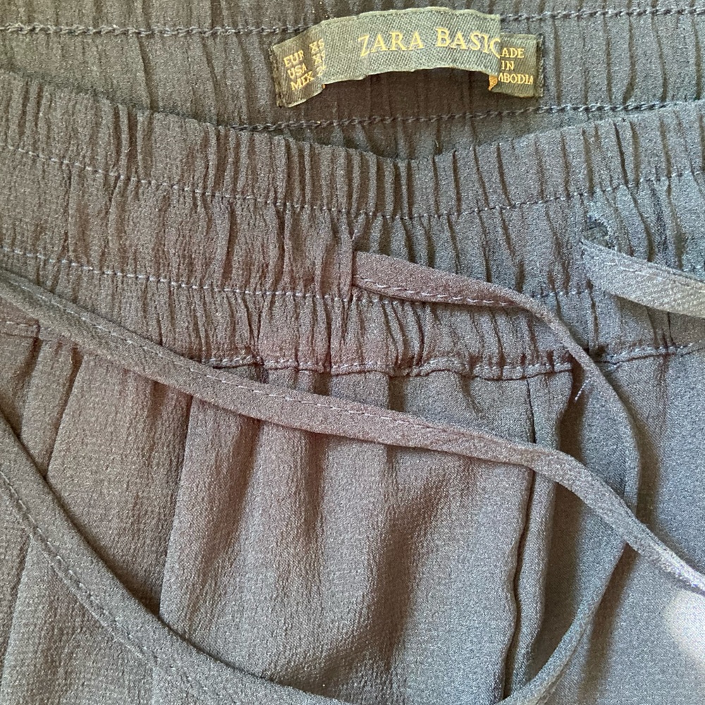 Zara Navy Blue Drawstring Trouser - Picture 4 of 5